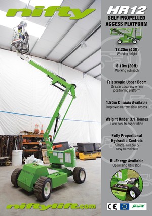 Gumikerekes töretőgémes munkaállványok Niftylift HR 12