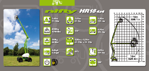 Gumikerekes töretőgémes munkaállványok Niftylift HR 18