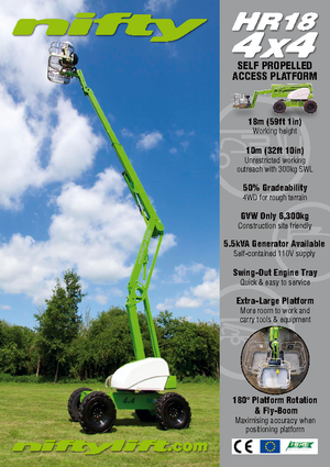 Gumikerekes töretőgémes munkaállványok Niftylift HR 18