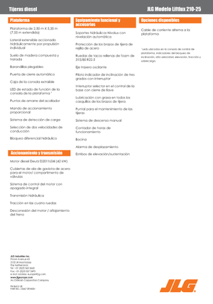 Gumikerekes ollós személyemelők JLG Liftlux 210-25