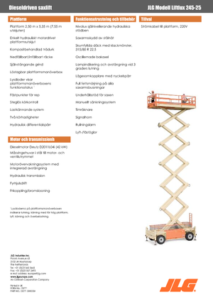 Gumikerekes ollós személyemelők JLG Liftlux 245-25