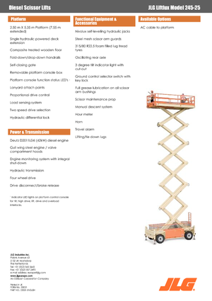 Gumikerekes ollós személyemelők JLG Liftlux 245-25