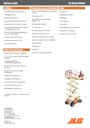 Gumikerekes ollós személyemelők JLG M3369LE