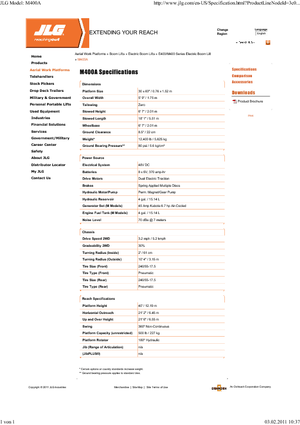 Gumikerekes töretőgémes munkaállványok JLG M 400 A
