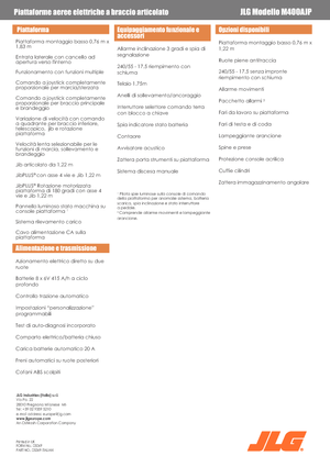 Gumikerekes töretőgémes munkaállványok JLG M400AJP