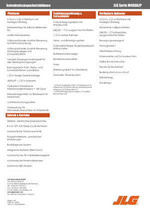 Gumikerekes töretőgémes munkaállványok JLG M400AJP