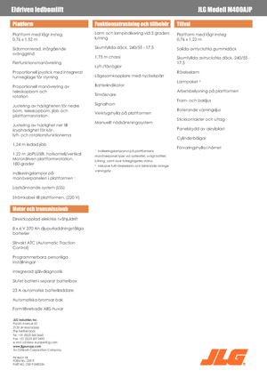 Gumikerekes töretőgémes munkaállványok JLG M400AJP