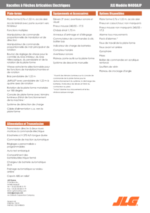 Gumikerekes töretőgémes munkaállványok JLG M400AJP