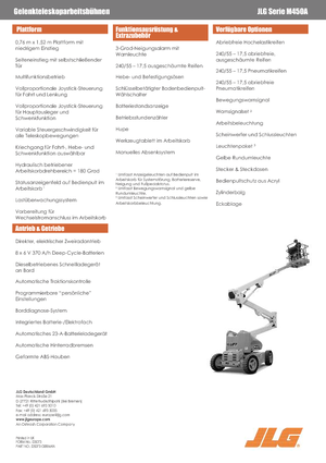 Gumikerekes töretőgémes munkaállványok JLG M450A