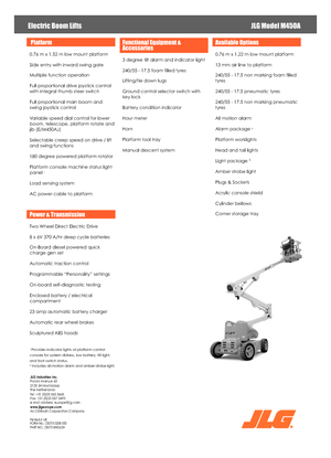 Gumikerekes töretőgémes munkaállványok JLG M450A