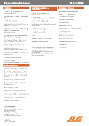 Gumikerekes töretőgémes munkaállványok JLG M450AJ