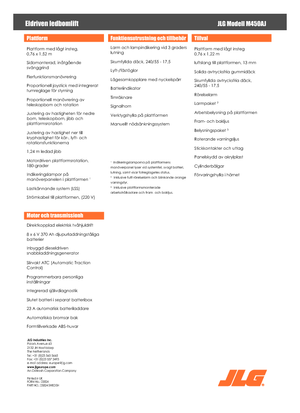 Gumikerekes töretőgémes munkaállványok JLG M450AJ