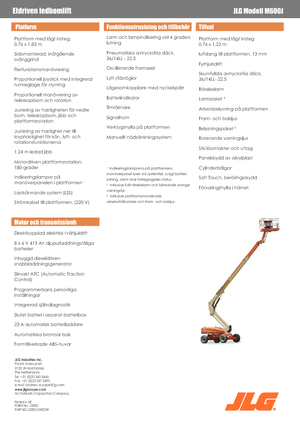 Gumikerekes töretőgémes munkaállványok JLG M600JA