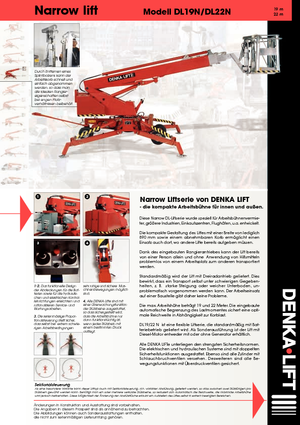 Gumikerekes töretőgémes munkaállványok Denka-Lift - Rothlehner Narrow DL 22 N