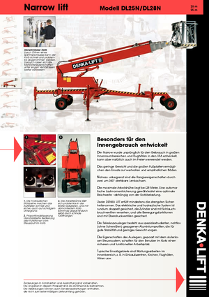 Gumikerekes töretőgémes munkaállványok Denka-Lift - Rothlehner Narrow DL28N 