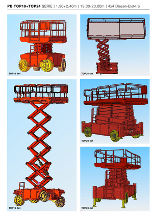 Gumikerekes ollós személyemelők PB PB S131-19E 4x4