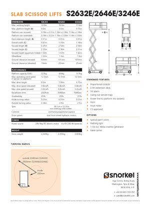Gumikerekes ollós személyemelők Snorkel S3246E