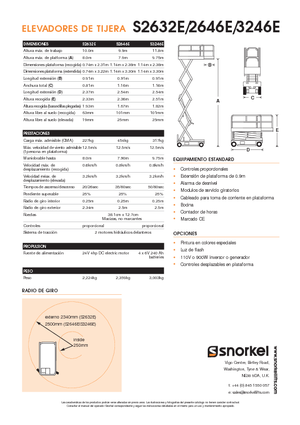 Gumikerekes ollós személyemelők Snorkel S3246E