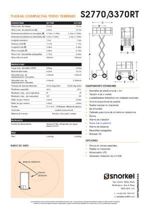 Gumikerekes ollós személyemelők Snorkel S2770RT