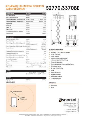 Gumikerekes ollós személyemelők Snorkel S3370BE