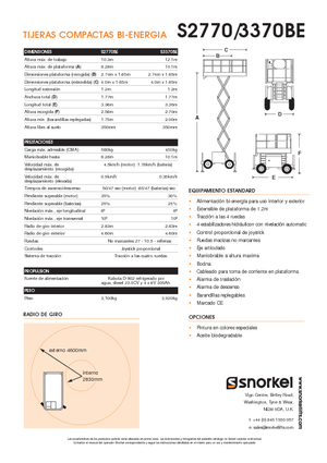 Gumikerekes ollós személyemelők Snorkel S3370BE