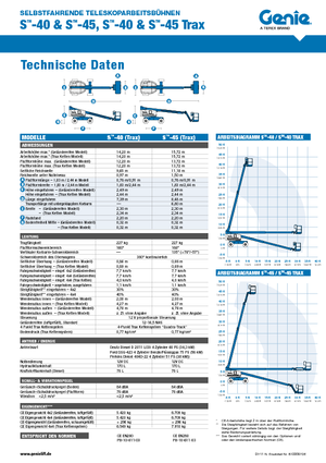 Gumikerekes töretőgémes munkaállványok Genie S-45