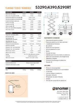 Gumikerekes ollós személyemelők Snorkel S 4390 RT