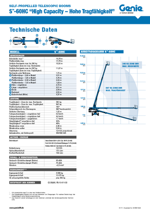 Gumikerekes töretőgémes munkaállványok Genie S-60 HC