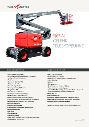 Gumikerekes töretőgémes munkaállványok Skyjack SJ 63 AJ