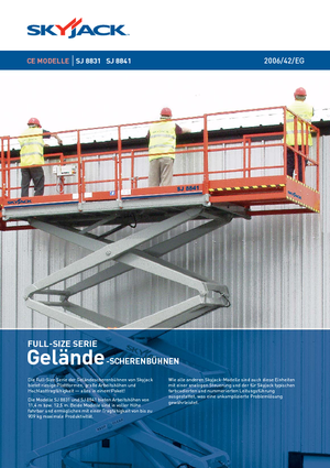 Gumikerekes ollós személyemelők Skyjack SJ 8841