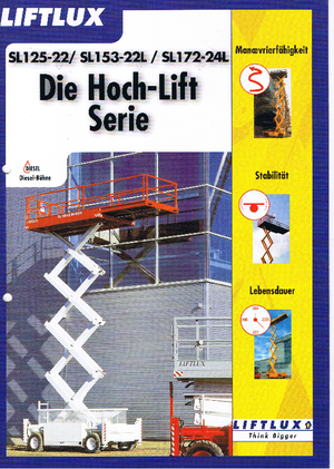 Gumikerekes ollós személyemelők Liftlux SL 172-24