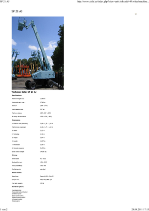 Gumikerekes töretőgémes munkaállványok Aichi SP21AJ