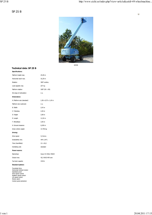 Gumikerekes töretőgémes munkaállványok Aichi SP25B