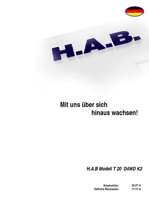 Gumikerekes töretőgémes munkaállványok HAB T 20 D 4WD K2