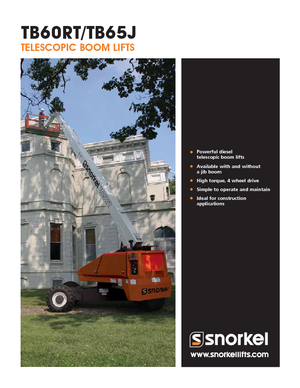 Gumikerekes töretőgémes munkaállványok Snorkel T60RT