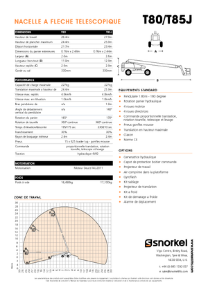 Gumikerekes töretőgémes munkaállványok Snorkel TB85J