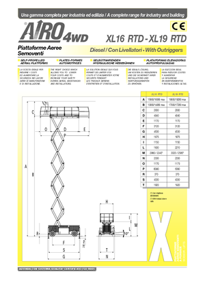 Gumikerekes ollós személyemelők AIRO XL 19 RTD