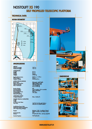 Gumikerekes töretőgémes munkaállványok Nostolift XS 190