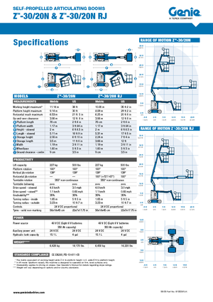 Gumikerekes töretőgémes munkaállványok Genie Z-30/20N RJ
