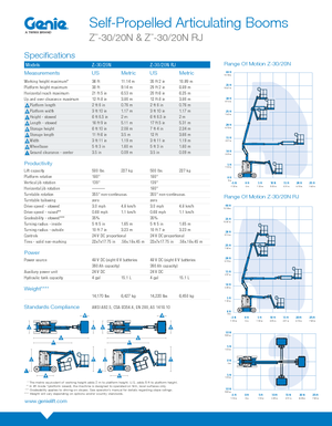 Gumikerekes töretőgémes munkaállványok Genie Z-30/20N RJ