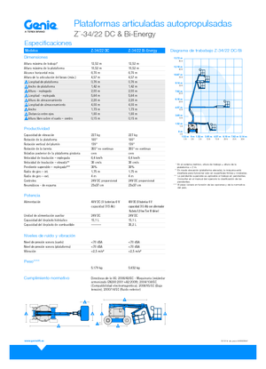 Gumikerekes töretőgémes munkaállványok Genie Z-34/22 DC