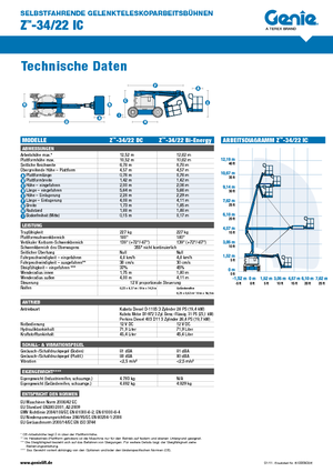 Gumikerekes töretőgémes munkaállványok Genie Z-34/22 IC