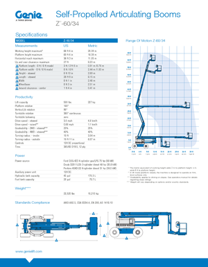 Gumikerekes töretőgémes munkaállványok Genie Z-60/34