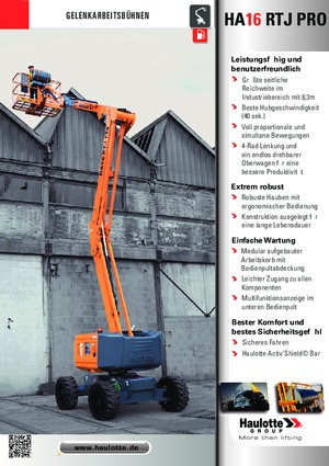 Gumikerekes töretőgémes munkaállványok Haulotte HA16 RTJ PRO