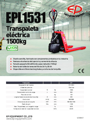 Gyslogkiséretű villástargoncák EP EPL1531