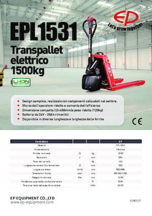 Gyslogkiséretű villástargoncák EP EPL1531