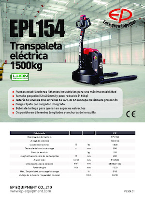 Gyslogkiséretű villástargoncák EP EPL154