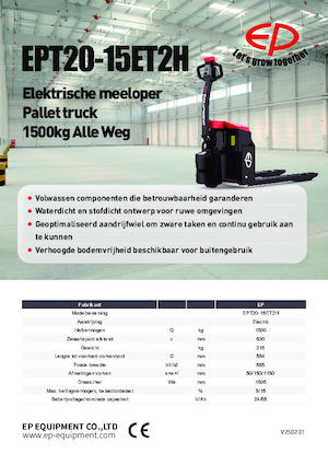 Gyslogkiséretű villástargoncák EP EPT20-15ET2H