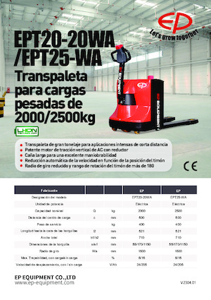 Gyslogkiséretű villástargoncák EP EPT20-20WA