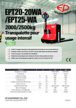 Gyslogkiséretű villástargoncák EP EPT20-20WA